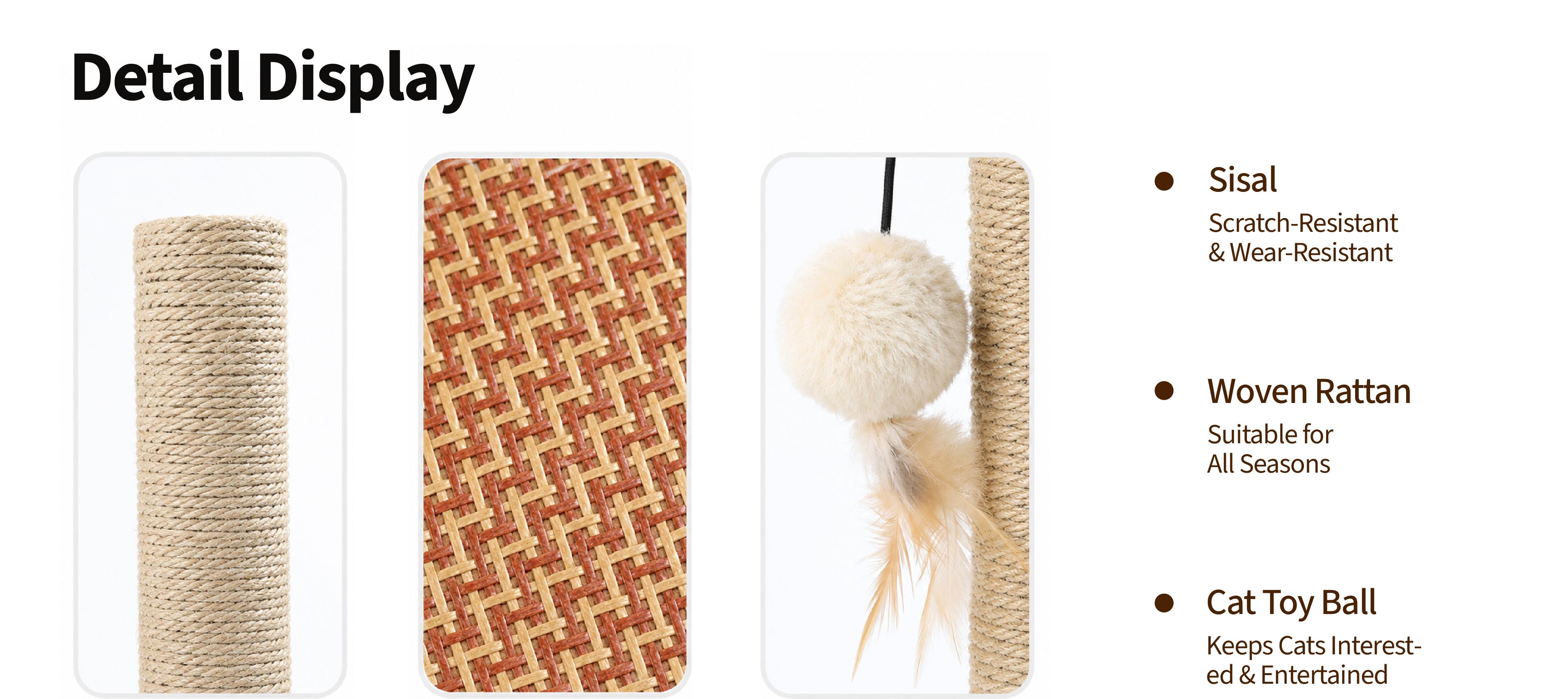 Detail Display: Sisal, Woven Rattan & Cat Toy Ball